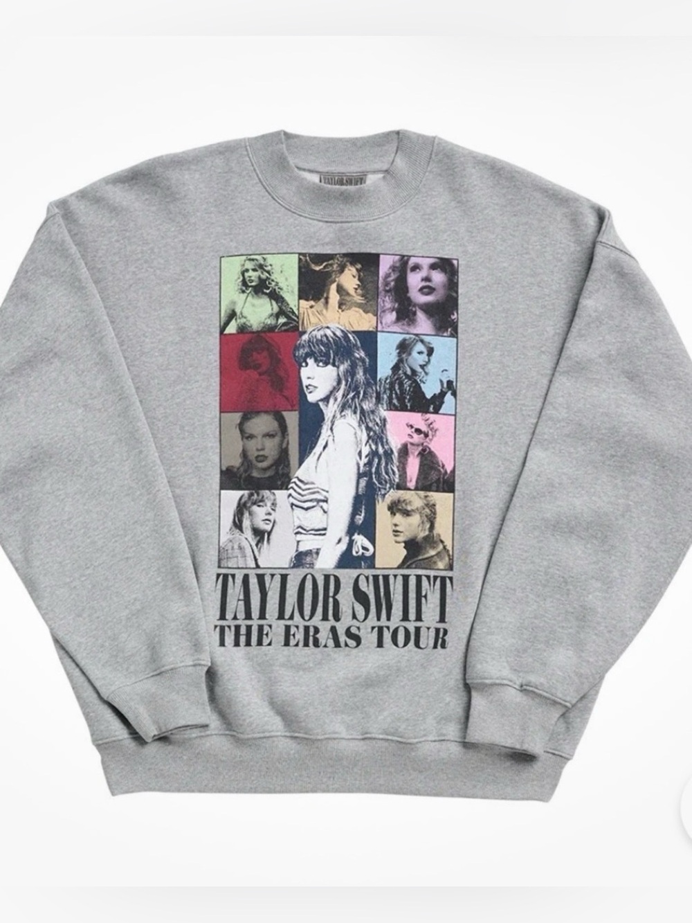 Taylor Swift Eras Tour II Gray Crewneck Sweatshirt Size L Oversized